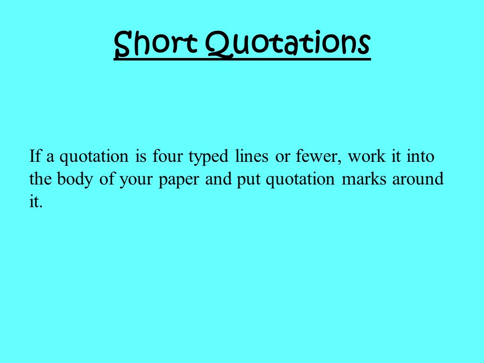 Quotation marks around essay